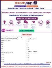 simplification questions for bank pdf